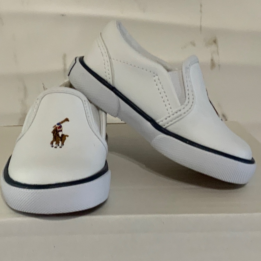 Polo Ralph Lauren Toddlers Bal Harbour Slip-on Sneakers, White, size 4